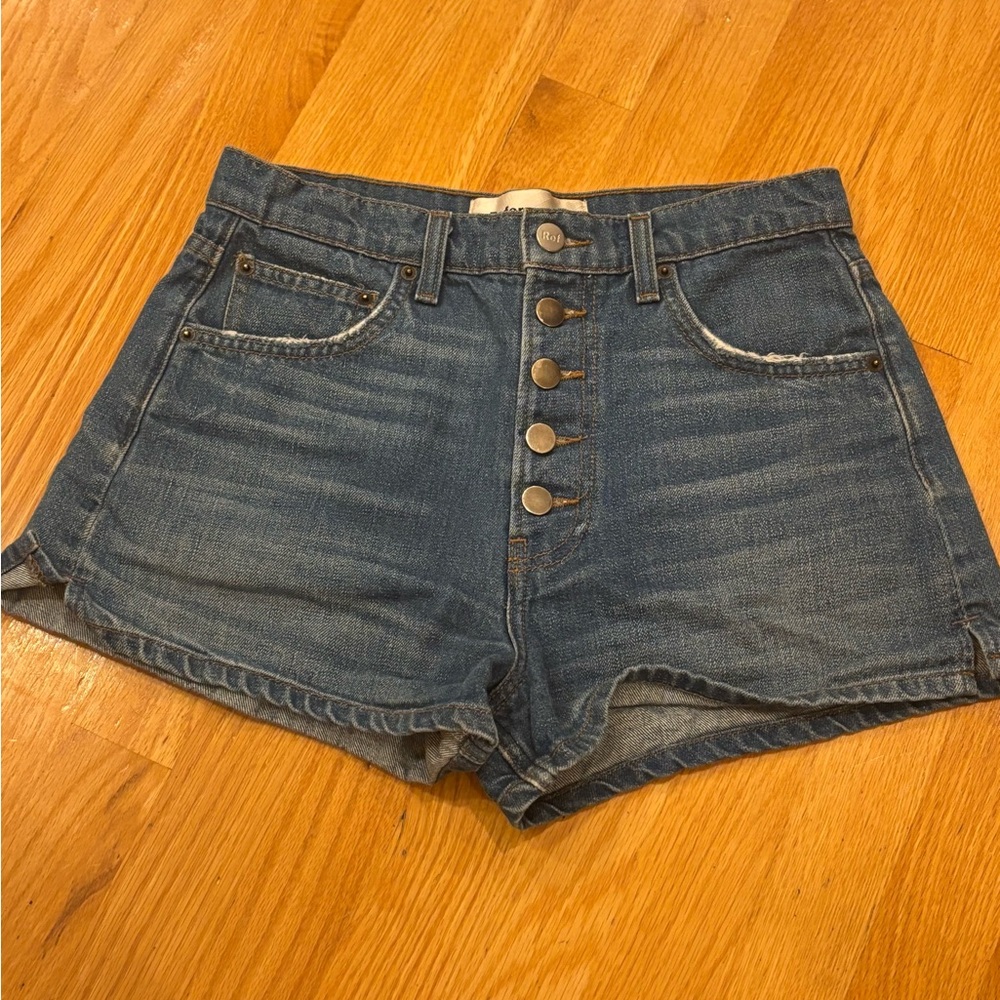 Reformation Charlie High Rise Denim Shorts Women's Size 27 Chesapeake wash